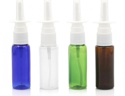 50sets/lot 30ml HDPE white Nasal Spray bottle, empty plastic refillable bottle for medical use